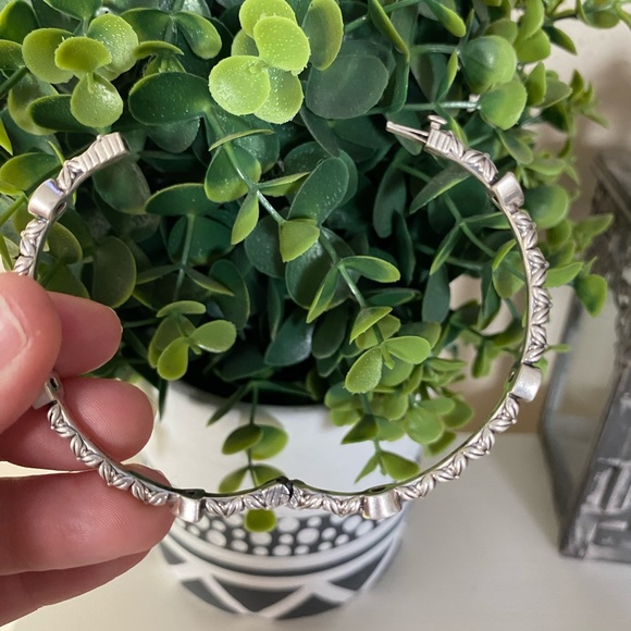 STEPHEN DWECK Diamonds Sterling SILVER purple Amethyet Etched BANGLE BRACELET - Picture 13 of 13